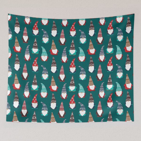 Item preview, Cute Winter Tomten Gnomes in Pine Green designed and sold by YesterdayColl.
