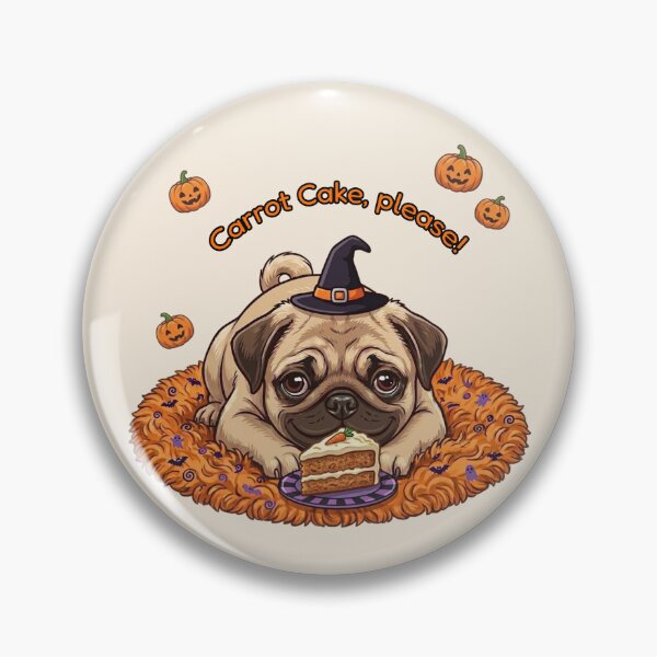 Item preview, Cute Fawn Pug Halloween Carrot Cake designed and sold by The-NOKU-Co.