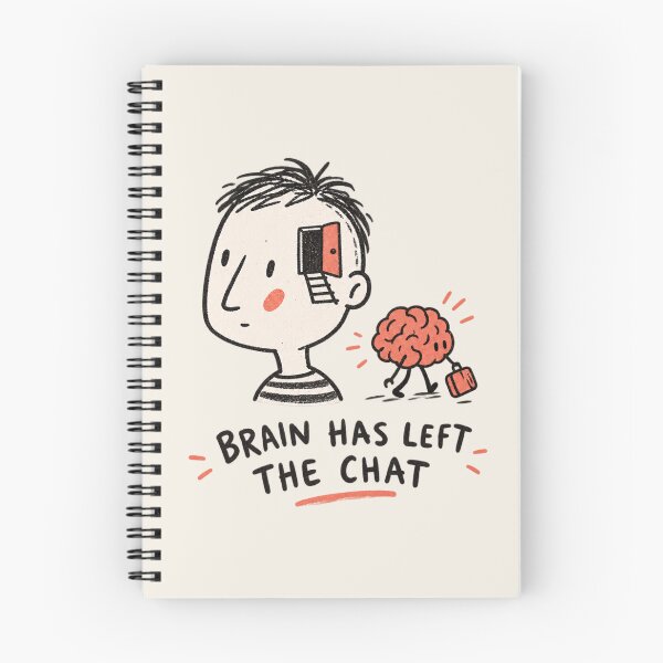 Item preview, Brain Has Left The Chat | Funny Brain Doodle designed and sold by Moons Studio.