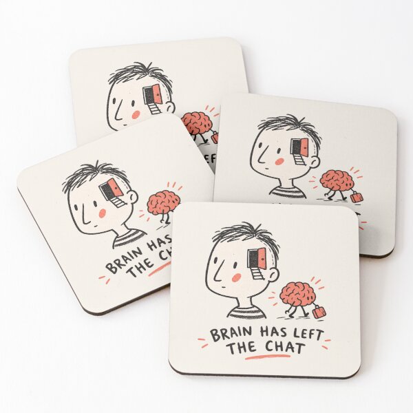 Item preview, Brain Has Left The Chat | Funny Brain Doodle designed and sold by Moons Studio.