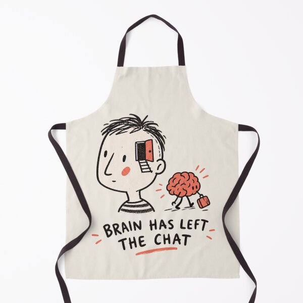 Item preview, Brain Has Left The Chat | Funny Brain Doodle designed and sold by Moons Studio.