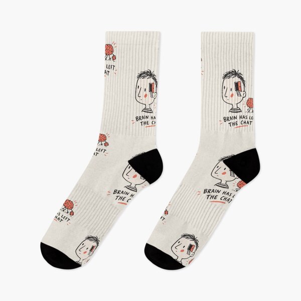 Item preview, Brain Has Left The Chat | Funny Brain Doodle designed and sold by Moons Studio.