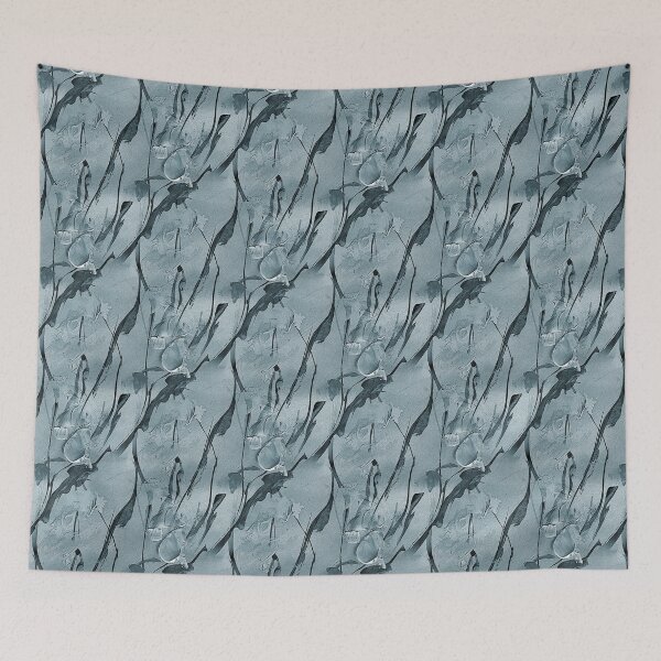 Item preview, Spring Abstract Flowers in Monochromatic Blue designed and sold by Artistestella.