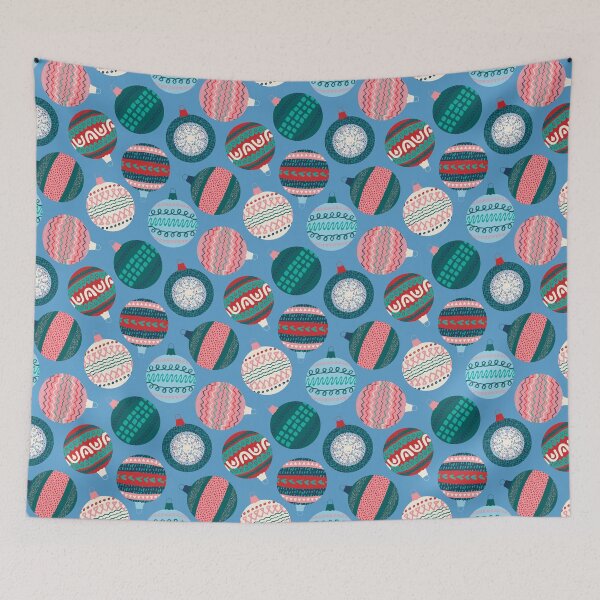 Item preview, Cute Christmas Bulb Ornaments in Icy Blue designed and sold by YesterdayColl.