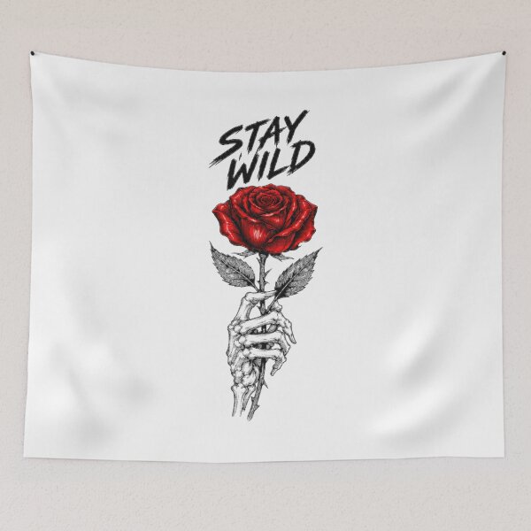 Item preview, Stay Wild Red Rose Skeleton Hand designed and sold by Thizmetoo.