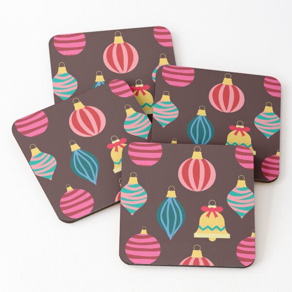Item preview, Retro Christmas Ornaments in Chocolate Brown designed and sold by YesterdayColl.