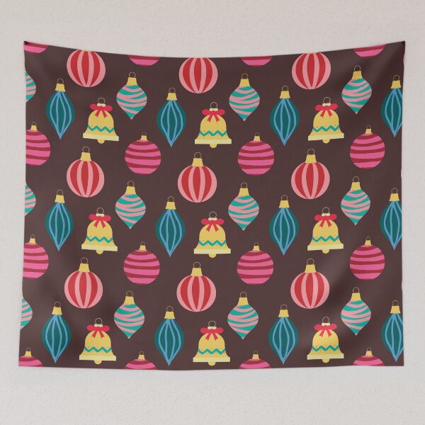 Item preview, Retro Christmas Ornaments in Chocolate Brown designed and sold by YesterdayColl.