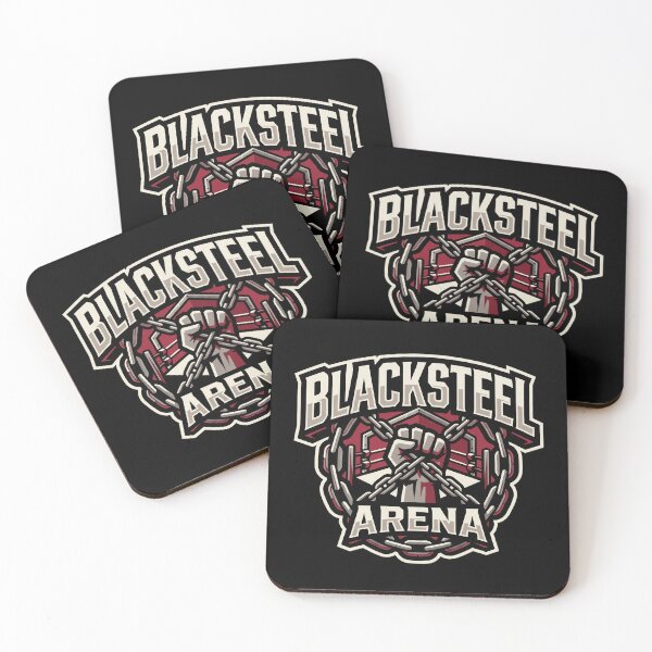 Item preview, Blacksteel Arena Professional Wrestling Combat Match Logo designed and sold by Dogy Corgi.