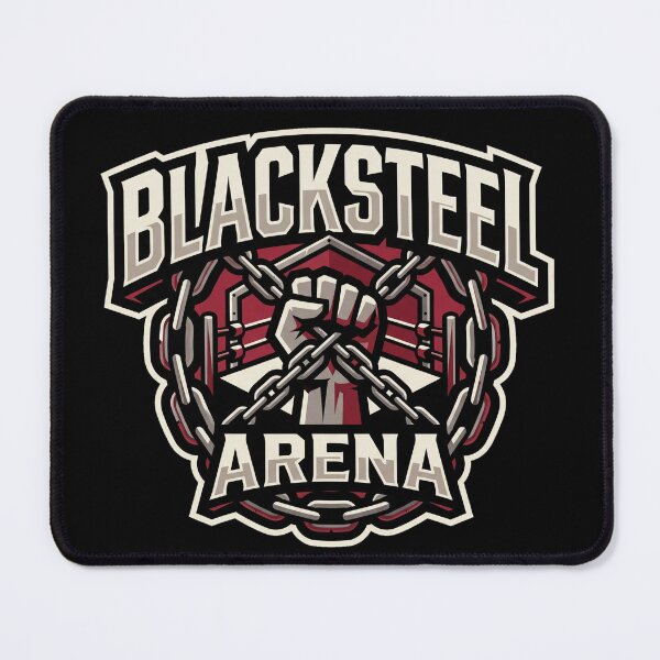 Item preview, Blacksteel Arena Professional Wrestling Combat Match Logo designed and sold by Dogy Corgi.