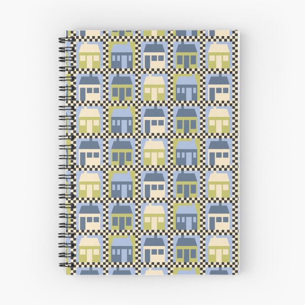Item preview, Little School house Green and Blue Patchwork Quilt designed and sold by FrancesPoff.
