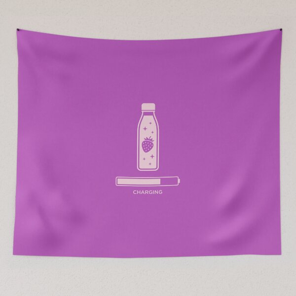 Item preview, Strawberry Milk Charging Pink Kawaii Aesthetic Bottle designed and sold by KiwiRider.