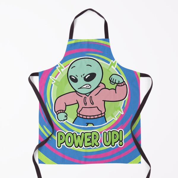 Item preview, Power Up! Muscular Alien Gym Cartoon Square Edition designed and sold by Taridesign.
