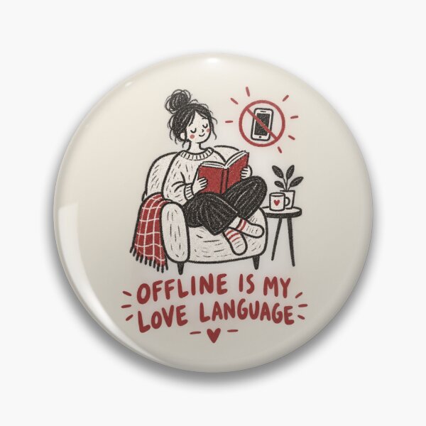 Item preview, Offline Is My Love Language | Cozy Reading Book Lover Doodle designed and sold by Moons Studio.
