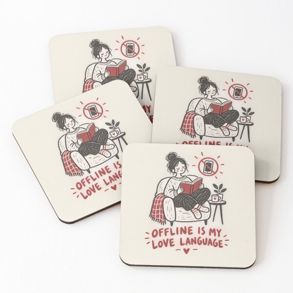 Item preview, Offline Is My Love Language | Cozy Reading Book Lover Doodle designed and sold by Moons Studio.