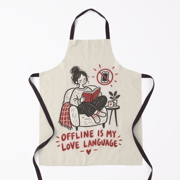 Item preview, Offline Is My Love Language | Cozy Reading Book Lover Doodle designed and sold by Moons Studio.