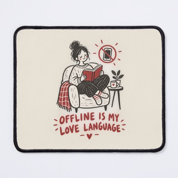Item preview, Offline Is My Love Language | Cozy Reading Book Lover Doodle designed and sold by Moons Studio.