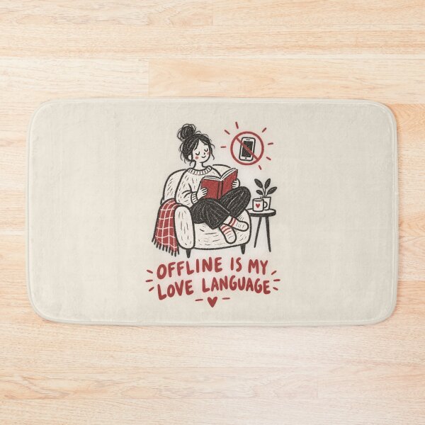 Item preview, Offline Is My Love Language | Cozy Reading Book Lover Doodle designed and sold by Moons Studio.
