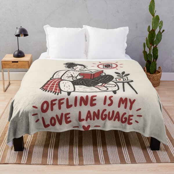 Item preview, Offline Is My Love Language | Cozy Reading Book Lover Doodle designed and sold by Moons Studio.
