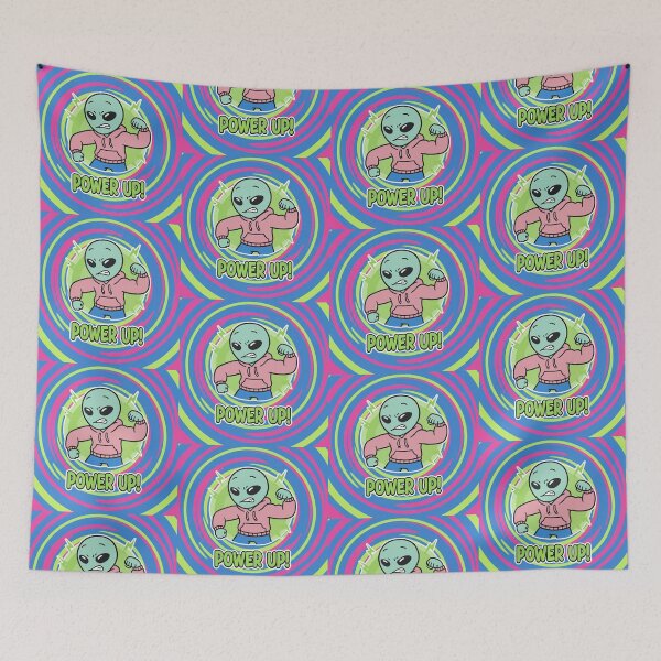 Item preview, Power Up Muscular Alien Cartoon designed and sold by Taridesign.