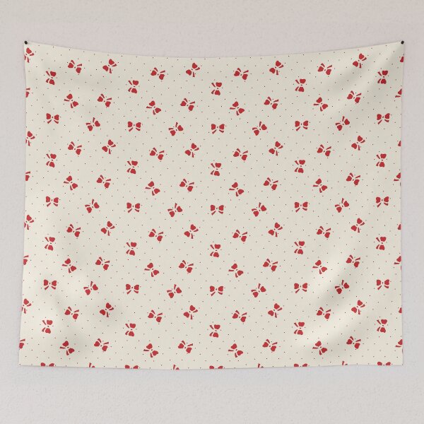 Item preview, Ditsy Christmas Bows and Dots in Cream Cheese Frosting and Holly Red designed and sold by YesterdayColl.