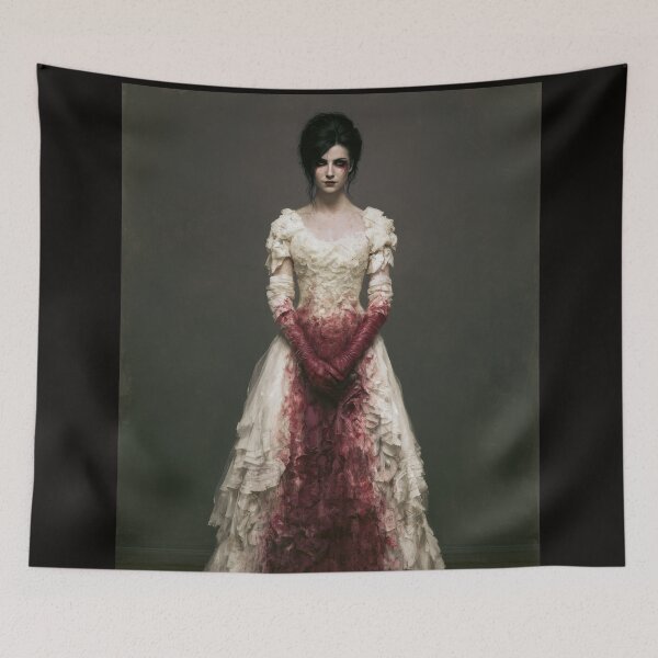 Item preview, Haunted Victorian Woman in White and Crimson Gown designed and sold by Shannon Hilson.