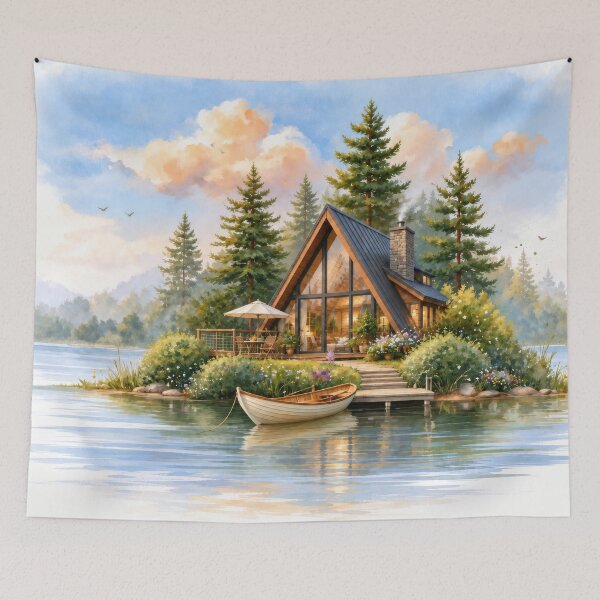 Item preview, Cozy Frame Cabin Lakefront Escape designed and sold by scicilysimonee.