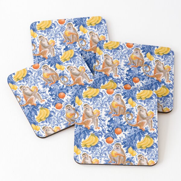 Item preview, Monos de estilo chinoiserie sobre tela toile azul y blanca. designed and sold by SophieClimaArt.