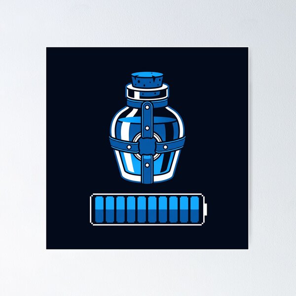 Item preview, Mana Potion Full Energy Battery Blue Magic Bottle designed and sold by KiwiRider.