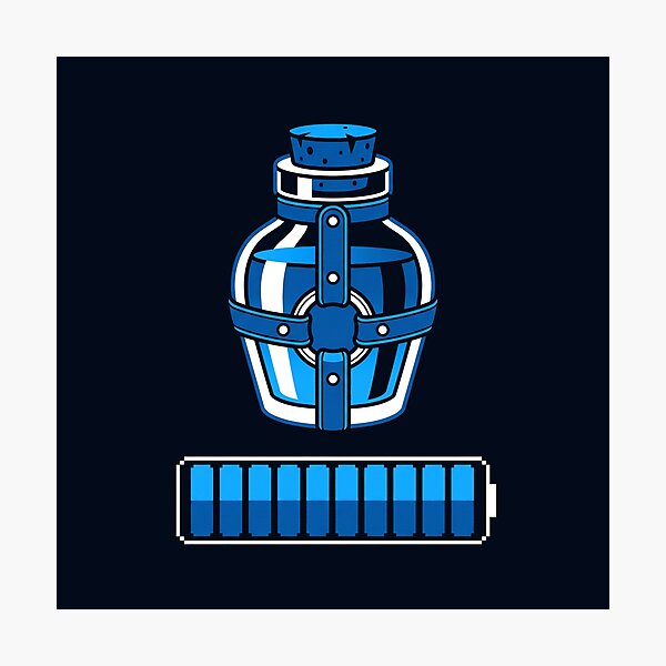 Item preview, Mana Potion Full Energy Battery Blue Magic Bottle designed and sold by KiwiRider.