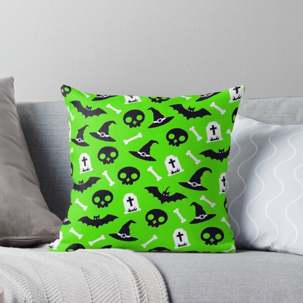 Item preview, Spooky Halloween Skull, Witch Hat & Bat Pattern designed and sold by IMuDesigner.