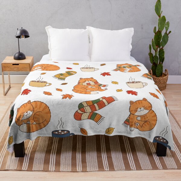 Item preview, Cozy Ginger Cats And Autumn Leaves Pattern    designed and sold by Owcomm.