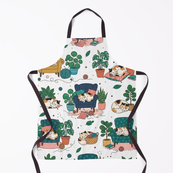 Item preview, Cozy Sleeping Cats And Houseplants Pattern designed and sold by Owcomm.