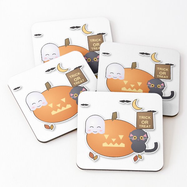 Item preview, Halloween Squad Sticker | Cute Pumpkin Ghost Cat Modern Vinyl Decal designed and sold by mryan78.