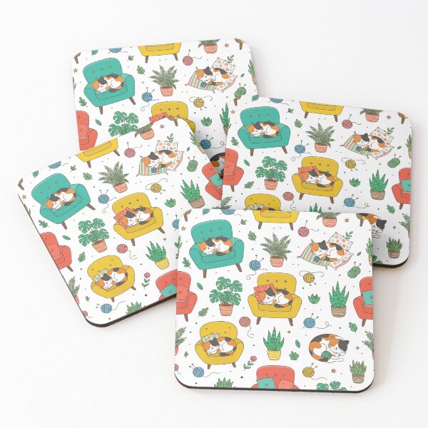 Item preview, Cozy Cats Sleeping In Colorful Armchairs designed and sold by Owcomm.