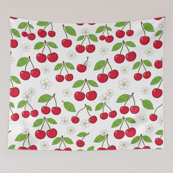 Item preview, Cute Red Cherry Fruit Botanical Pattern designed and sold by Owcomm.