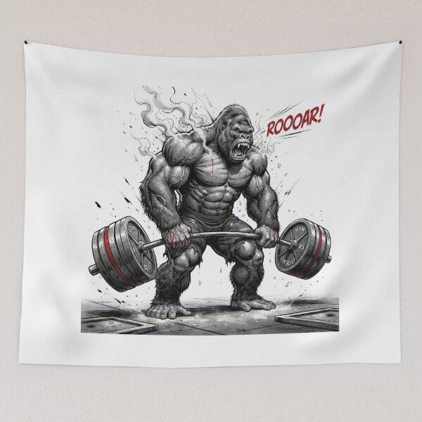 Item preview, Fierce Bodybuilder Gorilla Heavy Deadlift Gym Artwork designed and sold by Rahat3344.