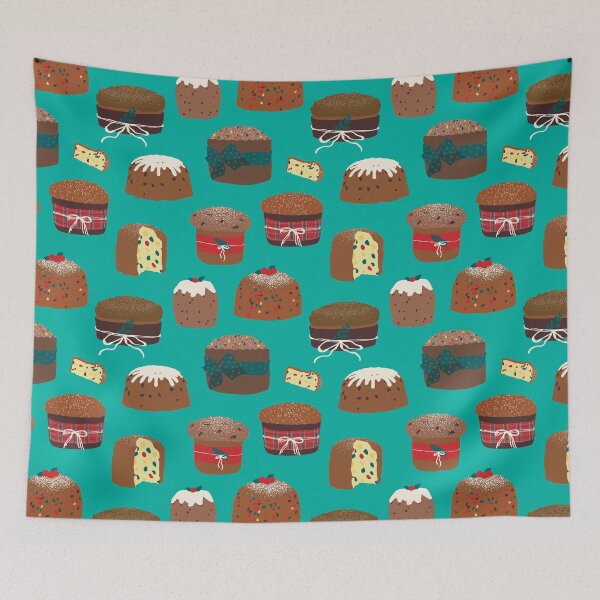 Item preview, Italian Christmas Panettone Cakes in Maximalist Mint designed and sold by YesterdayColl.