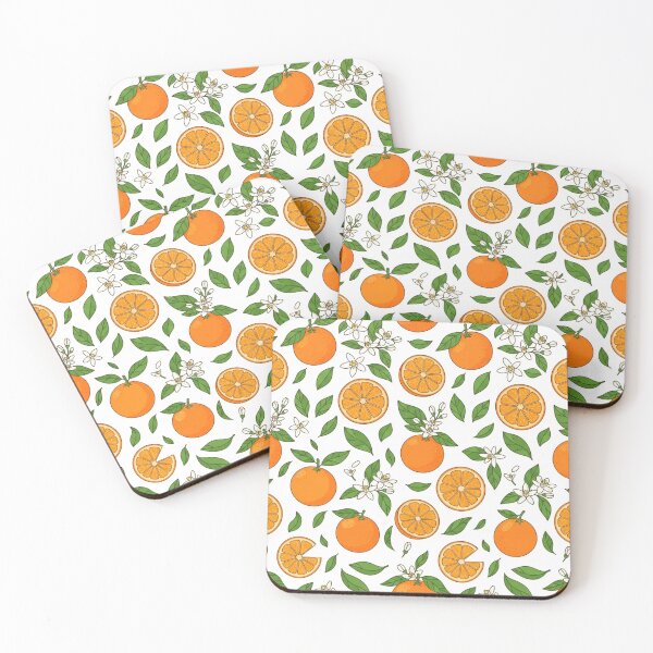Item preview, Vibrant Orange Fruit and Blossoms Pattern    designed and sold by Owcomm.