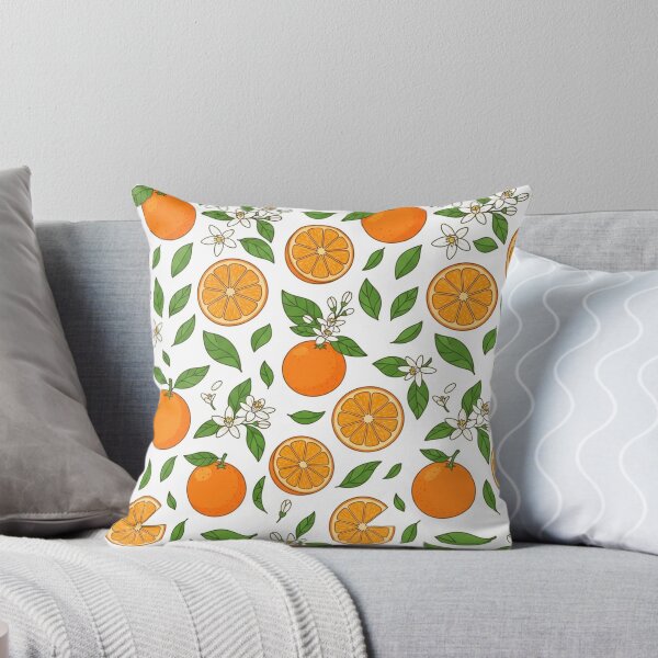 Item preview, Vibrant Orange Fruit and Blossoms Pattern    designed and sold by Owcomm.