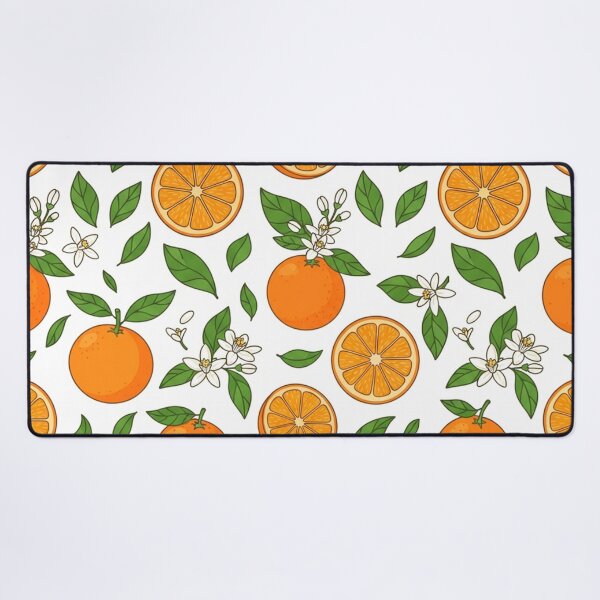 Item preview, Vibrant Orange Fruit and Blossoms Pattern designed and sold by Owcomm.