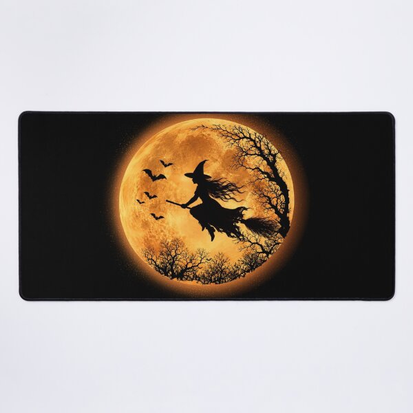 Item preview, Halloween Witch Moon – Flying Witch Silhouette designed and sold by MyMerryMary.