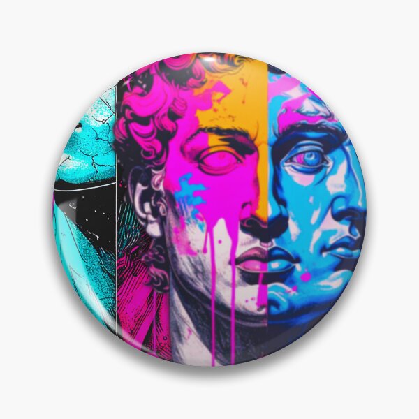 Item preview, Vaporwave Duotone Antiquity Bust - Split Neon Statue  designed and sold by A E S T H E T A T A G.
