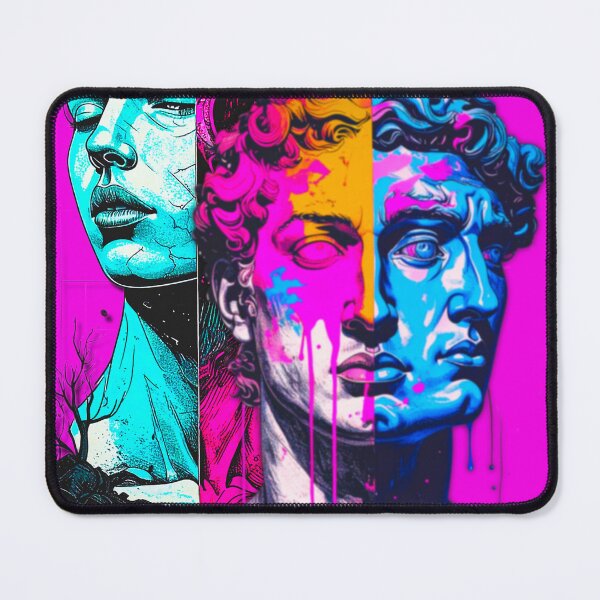 Item preview, Vaporwave Duotone Antiquity Bust - Split Neon Statue designed and sold by A E S T H E T A T A G.