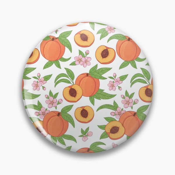 Item preview, Vibrant Peach Fruit Pattern With Blossom Flowers designed and sold by Owcomm.