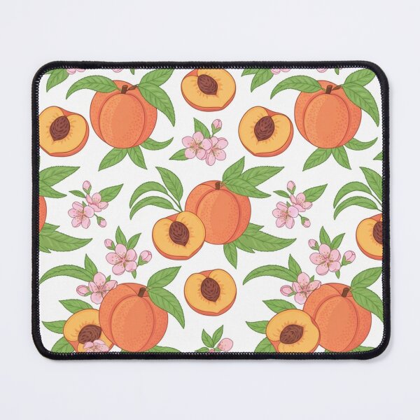 Item preview, Vibrant Peach Fruit Pattern With Blossom Flowers designed and sold by Owcomm.