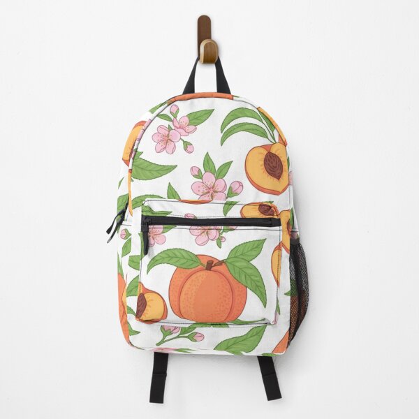 Item preview, Vibrant Peach Fruit Pattern With Blossom Flowers designed and sold by Owcomm.