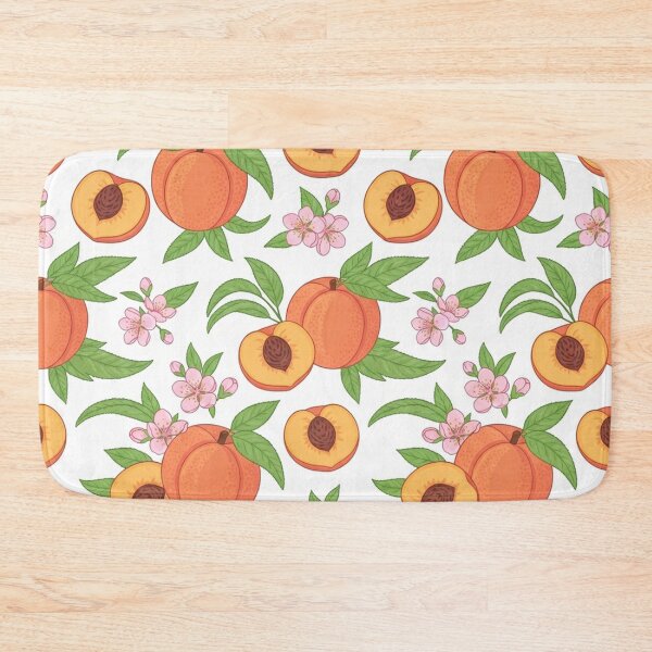 Item preview, Vibrant Peach Fruit Pattern With Blossom Flowers designed and sold by Owcomm.