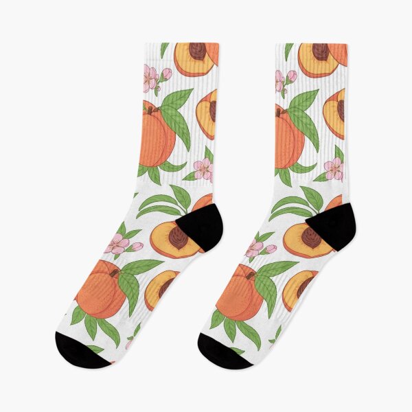 Item preview, Vibrant Peach Fruit Pattern With Blossom Flowers designed and sold by Owcomm.