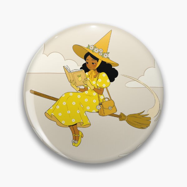 Item preview, Citrus Magic - Lemon Witch Flying on a Broomstick designed and sold by Sweet Magic Studio.