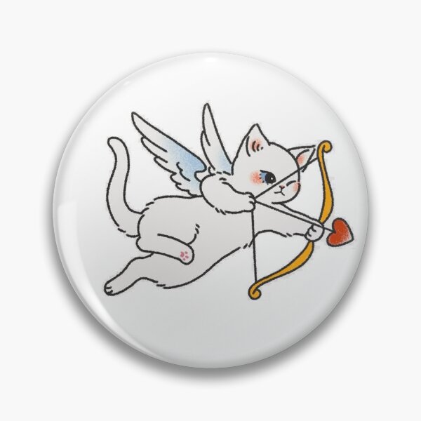 Item preview, kitten cupid heart arrow wings white kitten cat blush baby valentine heart love designed and sold by bunnylover4life.